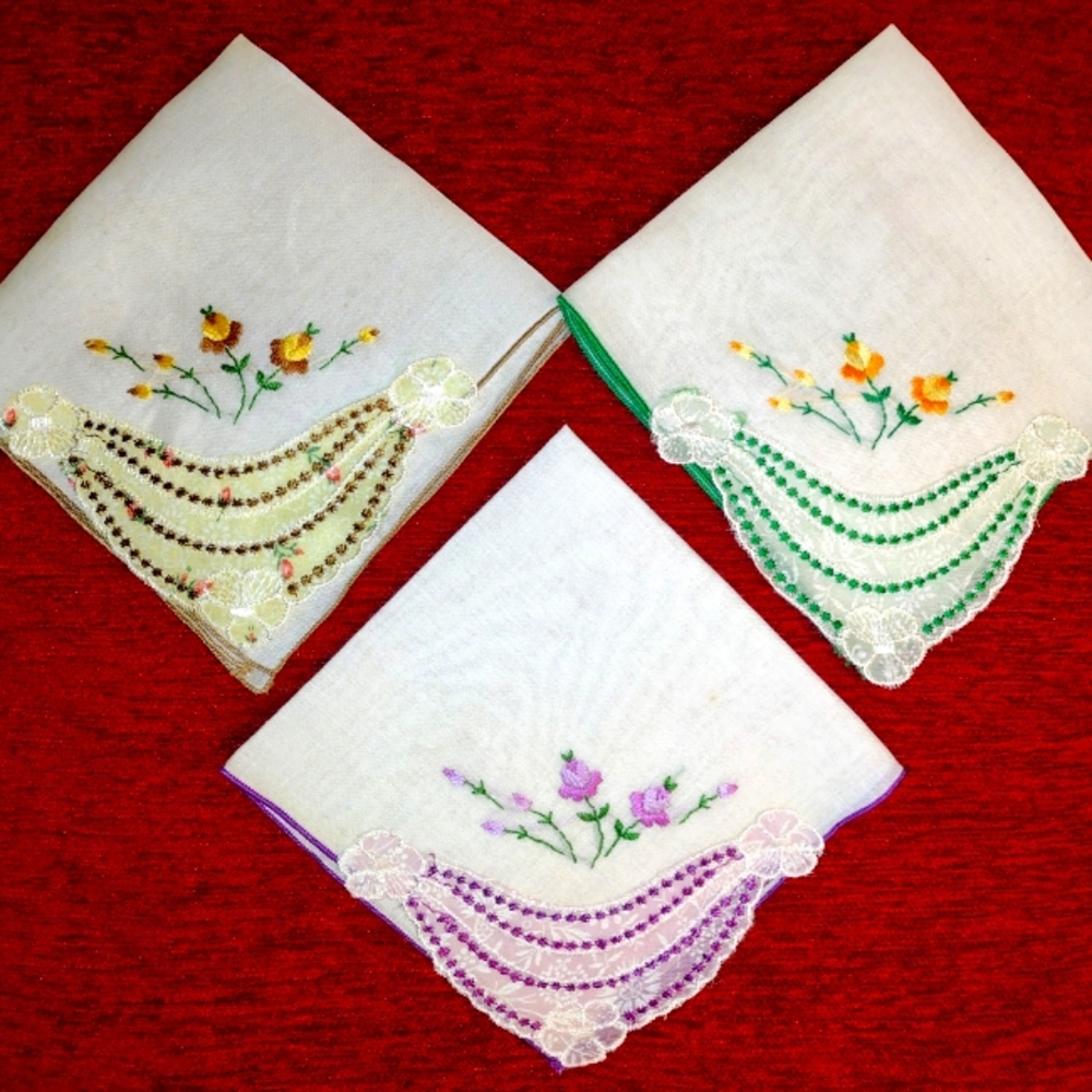 Vintage Handkerchiefs (3)